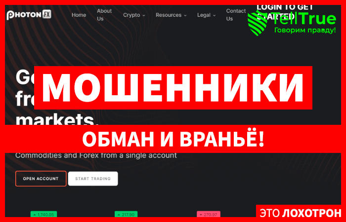 Photon FX (photon-fx.com) лжеброкер! Отзыв TellTrue