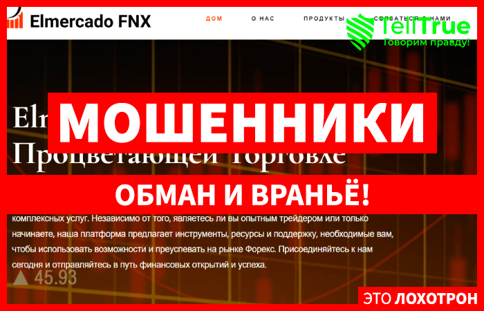 Elmercado (elmercado-efnx.com) лжеброкер! Отзыв Telltrue