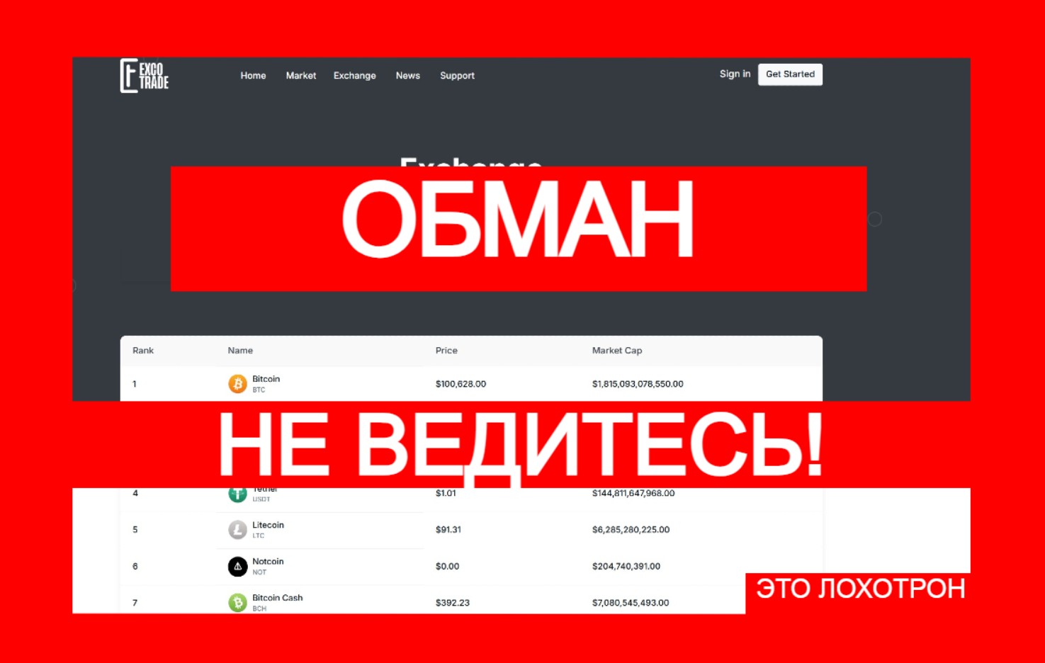 Лжебиржа ExcoTrade (excotrade.com) обманывает неопытных трейдеров