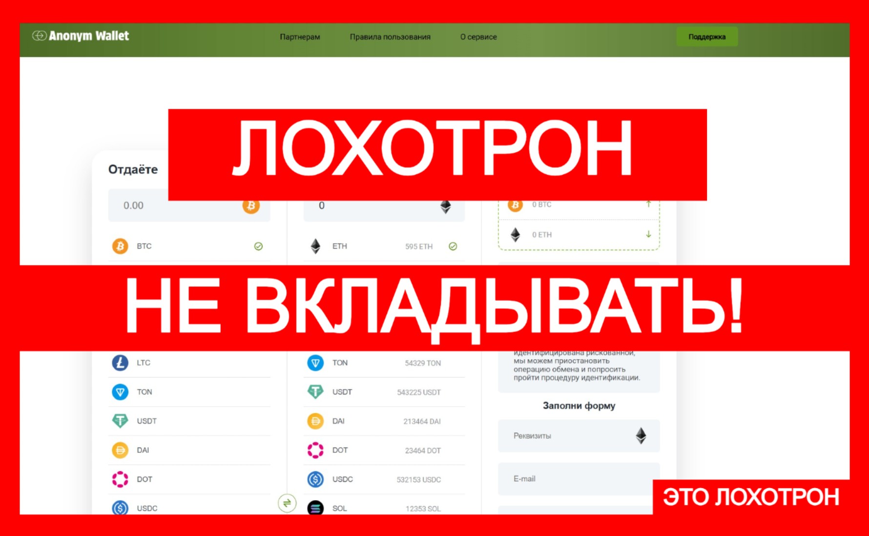 Anonym Wallet (anonwallet.net) – очередная попытка кражи ваших денег!